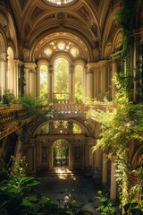 Baroque hall golden hour light