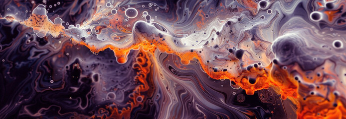Abstract psychedelic background with fluid motion  art texture. Futuristic mitochondria mixing paint effect. 