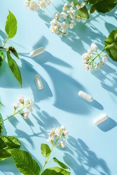 Pills with plant elements natural medicine fusion