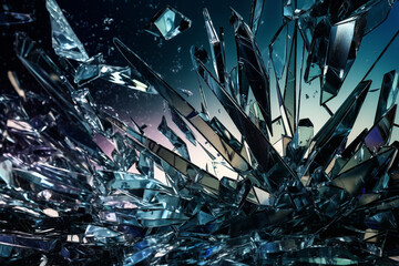 Abstract background consisting of pieces of broken mirror
