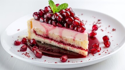 tasty food photo of pomegranate cake
