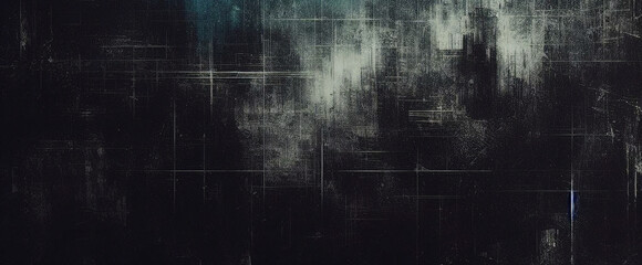 dark blue background texture with black vignette in old vintage grunge textured border design dark elegant teal color wall with light spotlight center - obrazy, fototapety, plakaty