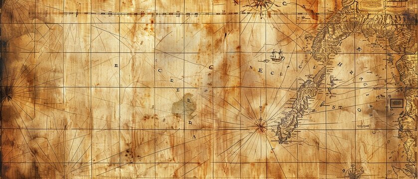 Old map textures, wide canvas, sepiatoned for an explorer s vintage wallpaper