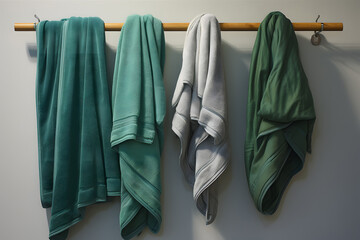 A set of towels ready for everyday hygienic rescue. Concept: Towel Day, May 25