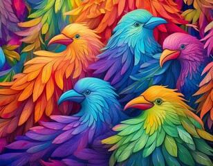 Obraz premium Colorful birds