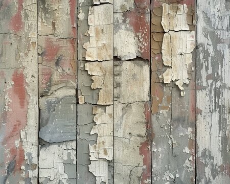 Crackled paint on wood, macro, muted palette for a shabby chic wallpaper