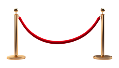 Luxury Pole Barricade Isolated on Transparent Background
