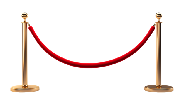 Luxury Pole Barricade Isolated on Transparent Background
