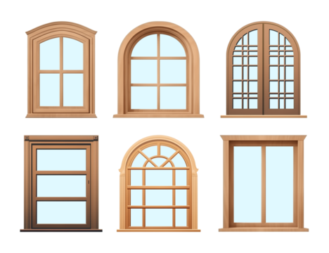 Window Set Isolated on Transparent Background
