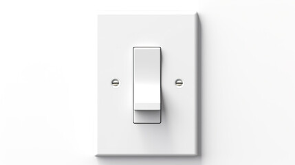 isolated light switch against a backdrop of pure white