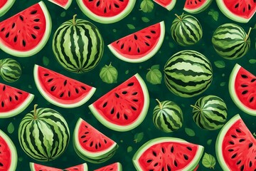seamless pattern with watermelon