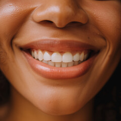 Fototapeta premium close up of a beautiful black woman's smiling face