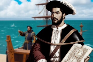Francisco Pizarro González, was a Spanish conquistador, best known for his expeditions that led to the Spanish conquest of Peru. - obrazy, fototapety, plakaty