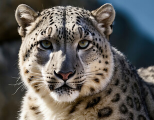 The snow leopard (Panthera uncia) is a large feline native to the mountain ranges of Central Asia. It is an elusive and solitary animal, known for its beauty and its thick, spotted coat