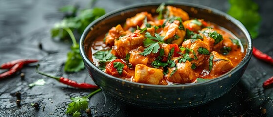 Indulge in a range of Indian delicacies such as Chicken Tikka Masala and Paneer. Concept Indian Cuisine, Chicken Tikka Masala, Paneer Dishes, Spice Infused Flavors, Culinary Delights - obrazy, fototapety, plakaty