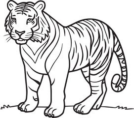 Tiger coloring pages. Tiger line art for coloring pages. Tiger outline