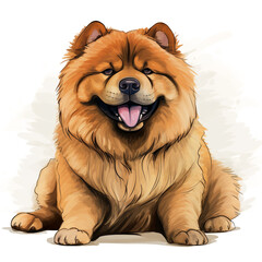 clipart chow chow sitting сreated with Generative Ai