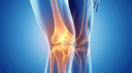 Medical Illustration of a Knee Joint - obrazy, fototapety, plakaty