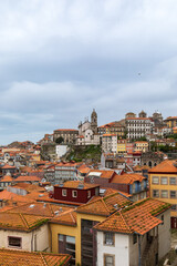 Porto, Portugal - 03142024: View of the old, historic, very picturesque district of Porto
