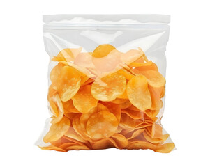 Transparent pack of chips isolated on transparent background