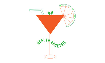 Obraz premium Cocktail logo design vector vintage. healthy cocktail drink icon. cocktail glass vector retro design template
