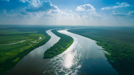 The Majestic Expanse of one of the World's Longest Rivers: A Testament to Nature's Enduring Force...