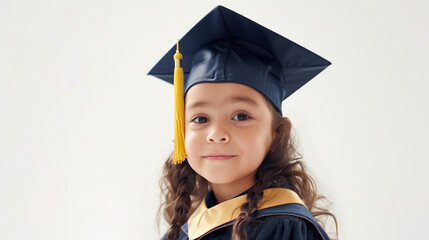 portrait of a girl graduate in cap and gown