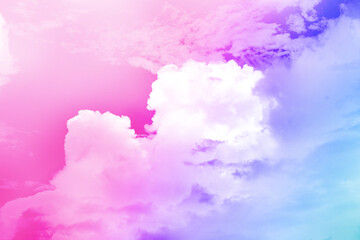 Pink Blue sky and white clouds