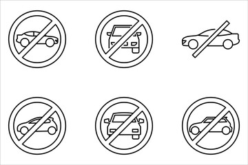 No parking prohibition sign, no parking Icon set, vector no parking on white background