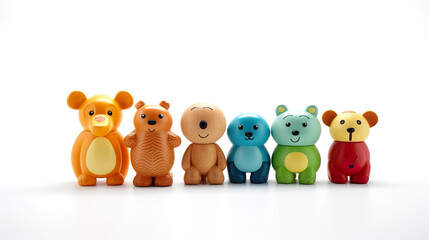 Naklejka premium Toys assortment solitary on pristine white background