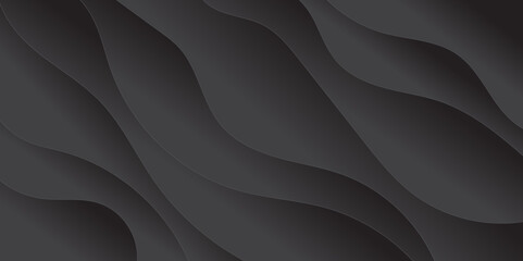 Abstract black and light gray wave modern soft luxury texture with smooth and clean vector subtle background illustration.	