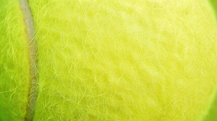 Obraz na płótnie Canvas A close up of a bright green tennis ball with a white line.