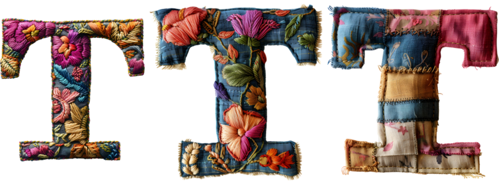 Customized Letter T Embroidery Pattern