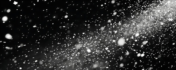 White Snow Falling down with a Black Background