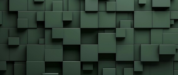 3d abstract background with dark green square