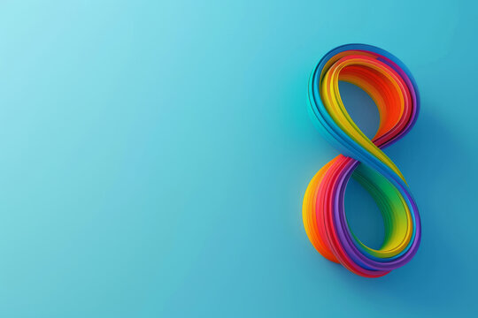 The autistic rainbow eight is a symbol of infinity, as a concept of the world Autism Awareness Day. A symbol of autism.