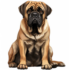 Obraz premium clipart english mastiff sitting сreated with Generative Ai