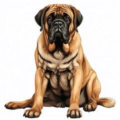 Obraz premium clipart english mastiff sitting сreated with Generative Ai