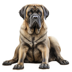 Obraz premium clipart english mastiff sitting сreated with Generative Ai