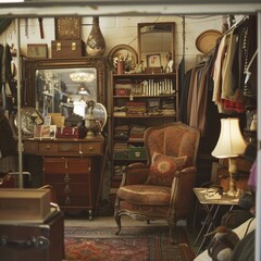 A cozy vintage shop filled with antiques and collectibles