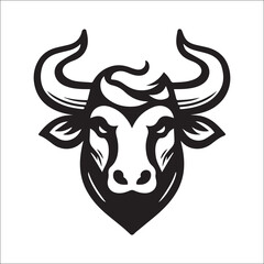 head of a bull vector illustration white background 