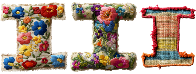 Unique Embroidery Stitches for Letter I