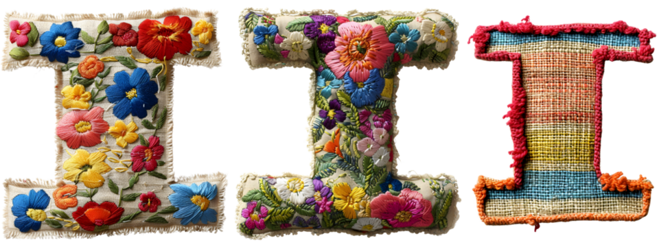Unique Embroidery Stitches for Letter I
