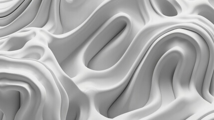 The image is a white, abstract piece of art that features a lot of curves