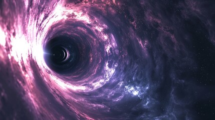 Cosmic black hole engulfing galaxy - obrazy, fototapety, plakaty