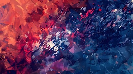 Modern Digital Mosaic American Flag - Striking Interpretation for Contemporary National