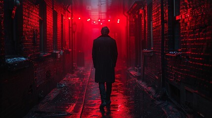 Authentic stock photos depict cinematic scenes with high-contrast color combinations and moody lighting resembling still frames from a film noir or thriller movie