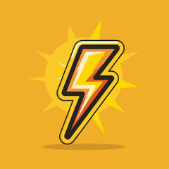 Lightning bolt icon design flat vector illustration