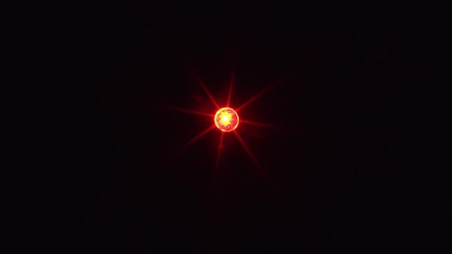  LED Light Blinking Red Diode Isolated Macro Front Focused Rays F22