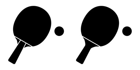 Ping-pong icon set basic simple design